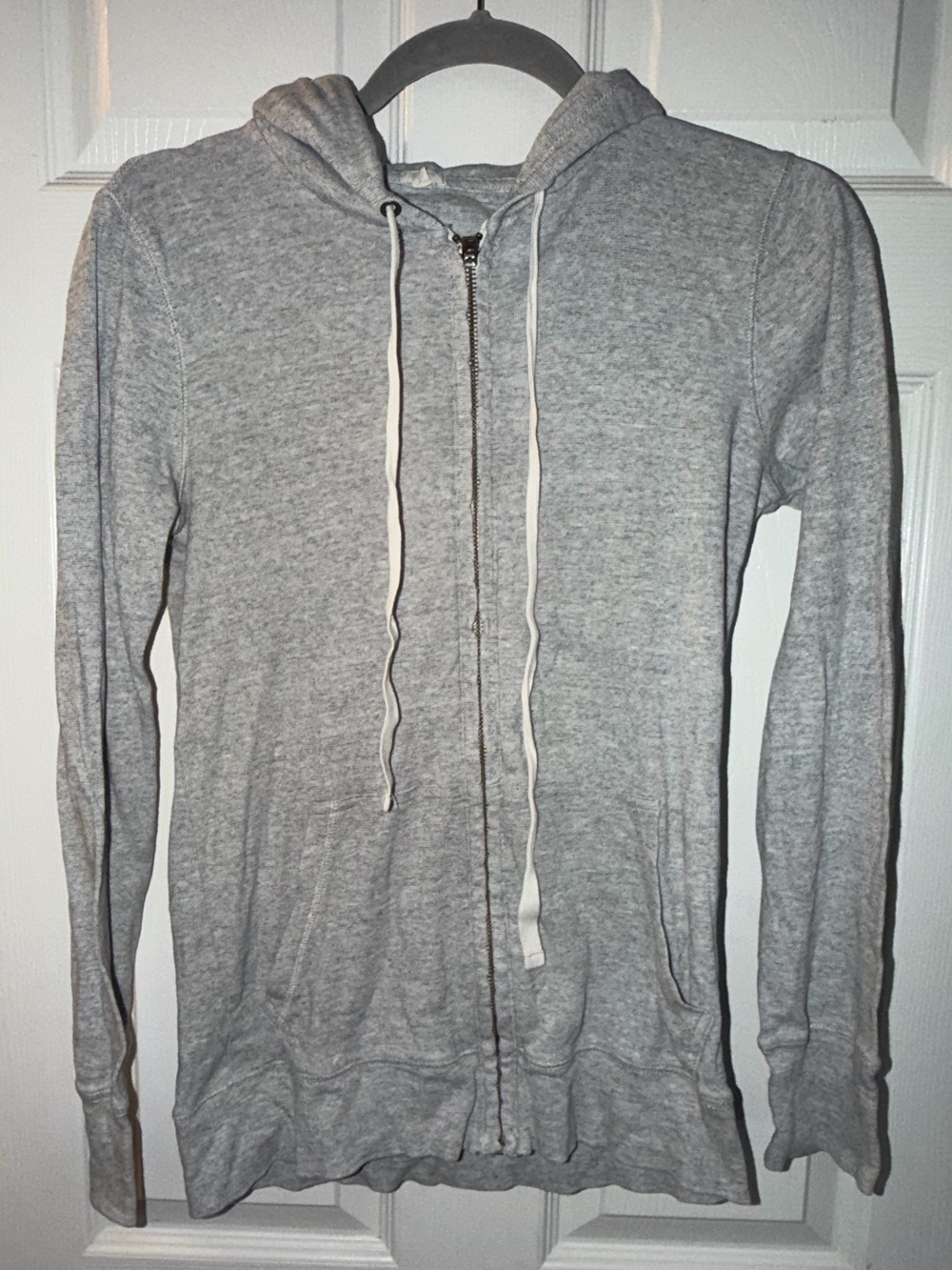 J. Crew Light Gray Women's Zip-Up Hoodie Sweater